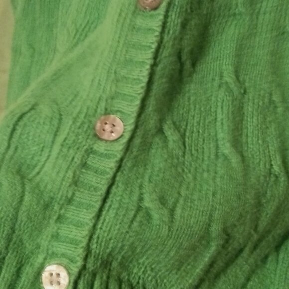 Old Navy Vibrant Green Women's Cardigan Cotton Viscose Acrylic Knit Sweater S - Picture 5 of 6